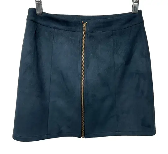 HYFVE  Women's Zip Up A-Line Mini Skirt Navy‎ Blue Size M Rise Casual Chic