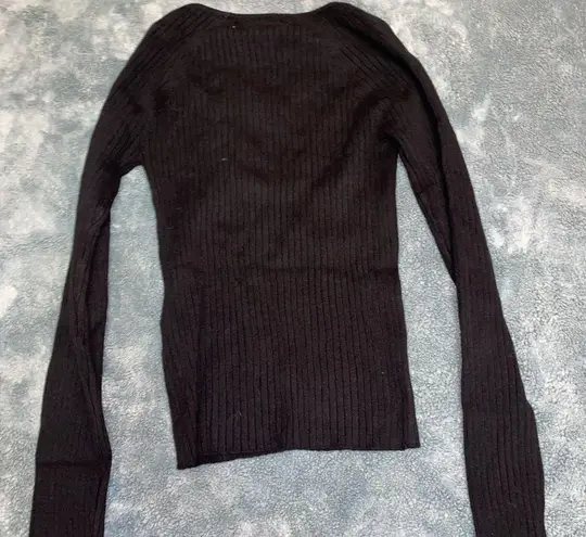 l*space L* Camryn Fitted Ribbed Sweater Black NWT size XS