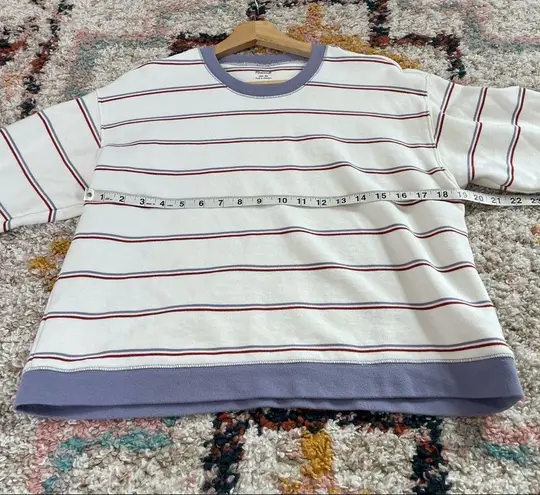 Madewell  (Re)Sourced cotton swing sweatshirt in purple stripe