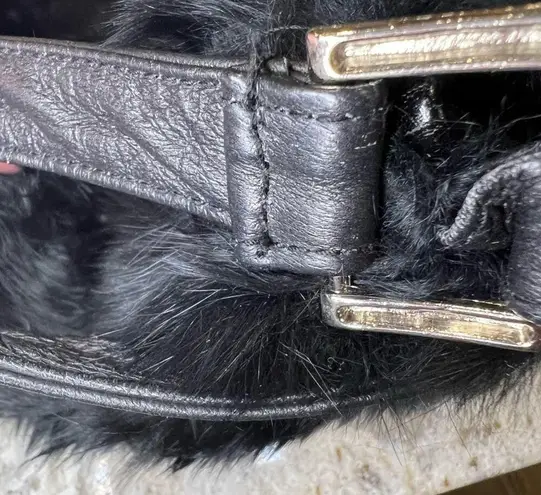 Black Faux Fur Mini Hand Bag