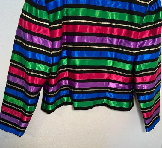 Maggy London Vintage Blazer Black Metallic Stripes