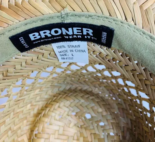 Broner Straw Hat Sz Large Beach Photo Shoot Tan