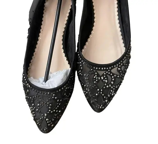 Charter Club  Romina pointed toe black beaded flats women's size 8M