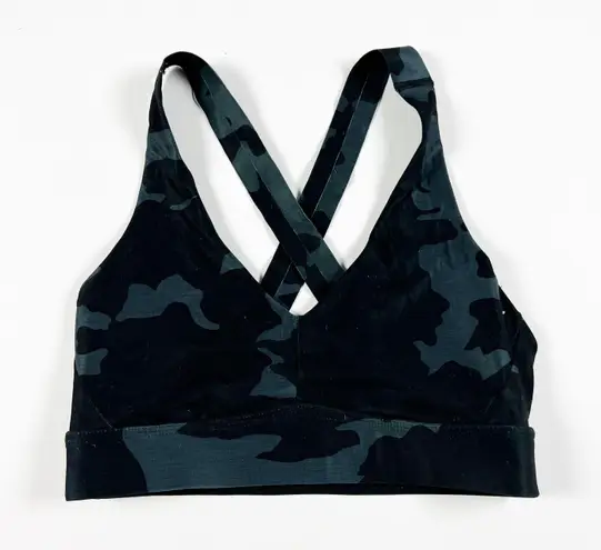 prAna Layna Camo Army Print Pattern Strappy Crossback Athletic Sports Bra Small