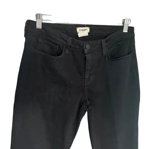 L'Agence L’AGENCE Charlotte Mid Rise Cropped Flair Noir