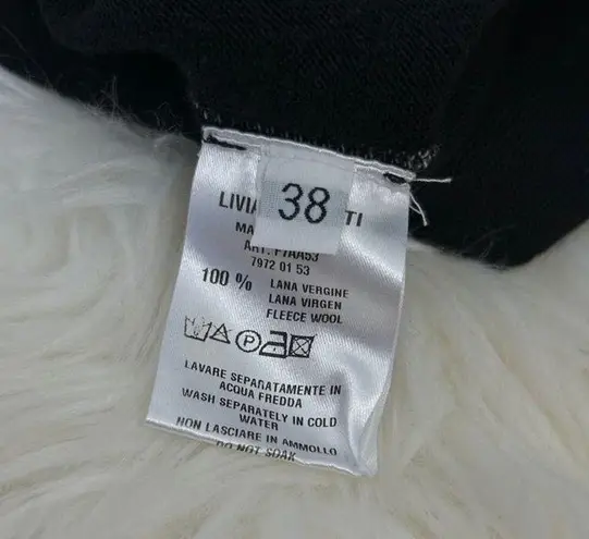 LIVIANA CONTI Pants Size XS Quiet Luxury Knit Wide Leg Cropped Wool Black Italy