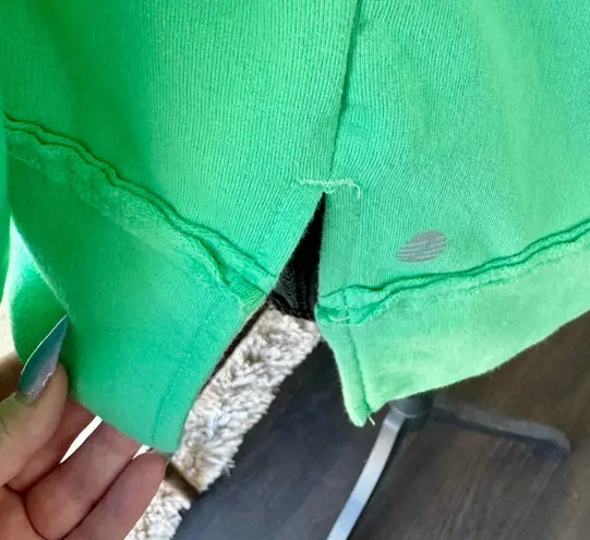 Z By Zella Neon Green Power Fleece Pullover Sweatshirt Size Medium NEW