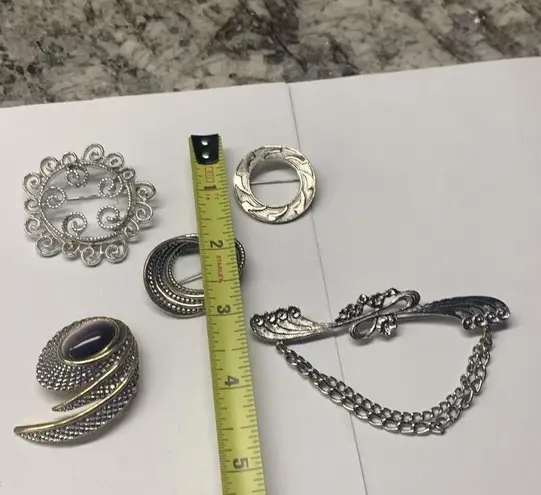 Lot Of 5 Mostly Silver Tone Vintage