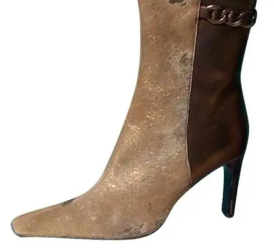 Donald Pliner Bronze Metallic Couture Sand Bronze HairCalf Leather Boot $450 NWT Gold Size 8.5