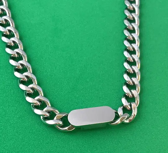 Titanium Steel Link Chain Necklace for Men Women,Punk Hip Hop Necklace Silver