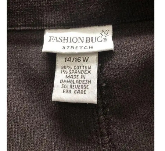 Fashion Bug Fashion Bugs Women 14/16W Jacket Stretch Brown Open Button Front Long Sleeve - Image 8