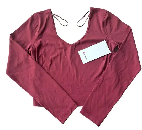 Lululemon  Women’s 8 Align Long Sleeve Mulled Wine Buttery Soft Minimalist‎ New - Image 1