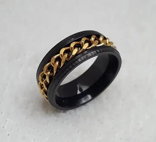 Black Tone Spinner Ring Size