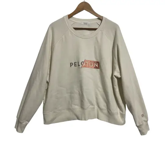 Peloton Cream Raglan Sweatshirt Logo Pullover Athleisure Women's Size 2X