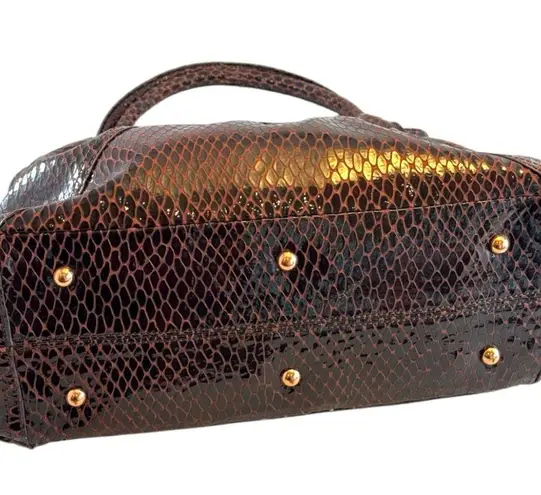 La gioe di toscana Elegant Brown Snakeskin Tote Bag