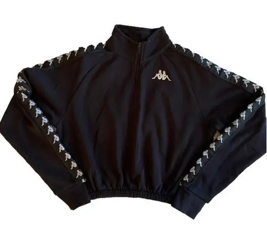 Kappa Black sweatshirt crop top quarter zip. NWOT
