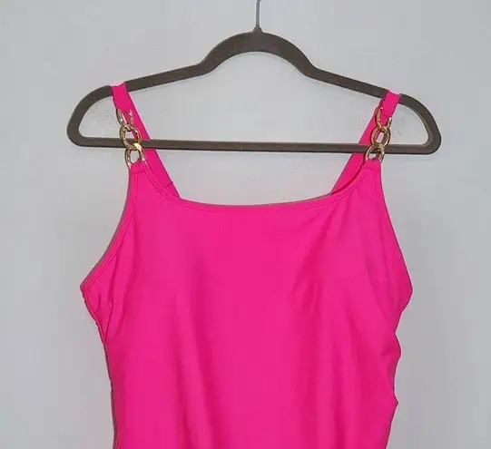 ALEUMDR Hot Pink Swim Dress NWOT Size Large Pink Swimsuit with Attached Shorts
