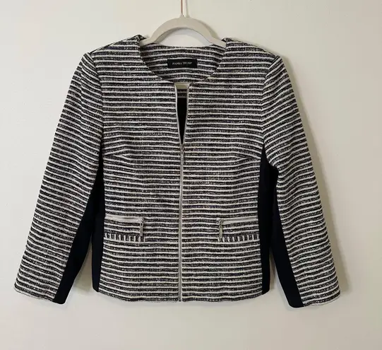 Ivanka Trump blue & white striped zip up jacket