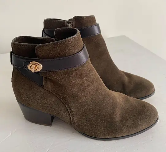 Coach Leather Suede Ankle Boot Brown