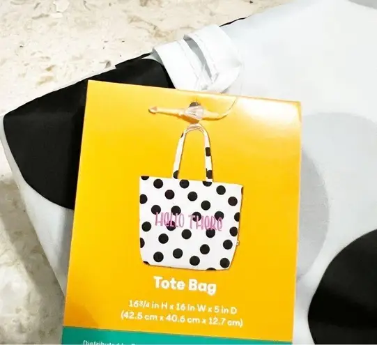 Tabitha Brown Hello There Polka Dot Reusable Packable Tote Bag White