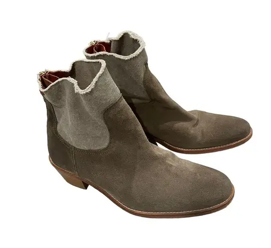 Zadig & Voltaire Suede and Canvas Teddy Boots, Sz 7