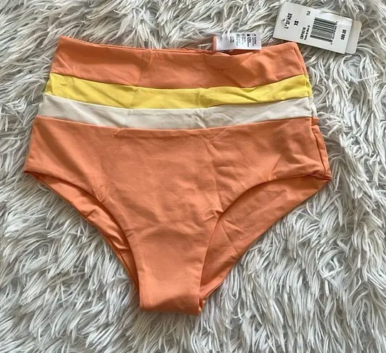 l*space L* Portia color block Stripe High Waist bikini Bottom Women’s size XS