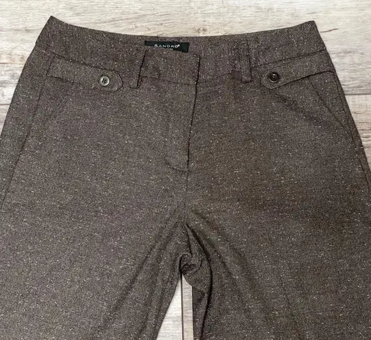 Sandro Sportswear Wide Leg Dress Pants Espresso Saddle Color Size 8