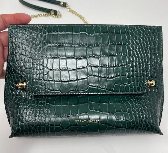 Strathberry Stylist Crossbody Bag In Green Bottle crock embossed