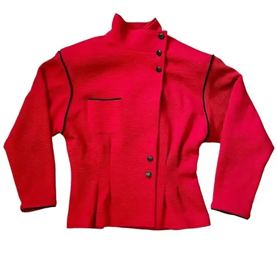 Emanuel Ungaro Vintage Red Wool Power-Suit Jacket Blazer Coat - 1980s Ungaro Ter