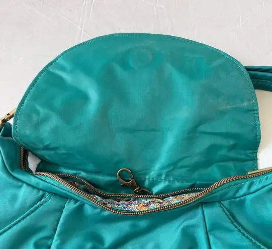 Travelon Anti-theft Purse Hobo Zip Teal Crossbody Shoulder Travel Bag