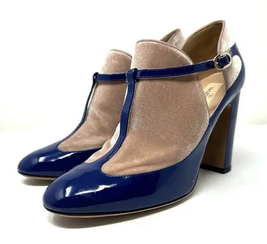 Valentino Garavani leather & velvet heeled booties, made it Italy, size 39.5