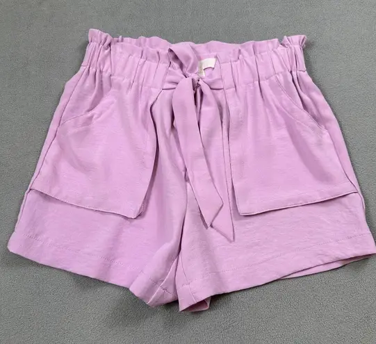Adyson Parker Shorts Womens XS Lavender Paperbag Waist Tie Front Lightweight Purple