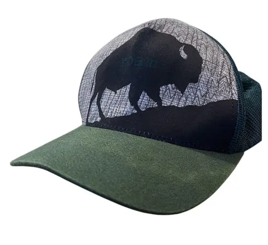 Prana Breathe Roam Green Gray Snapback Trucker Hat Cap