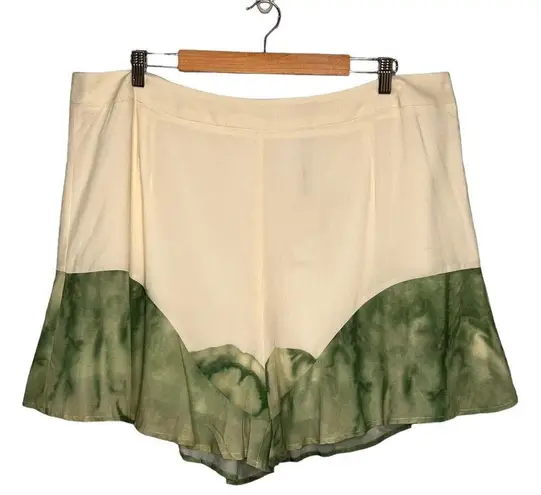 New Never Fully Dressed Shorts Womens 18 Coco High Waisted Zip Tie Dye Green