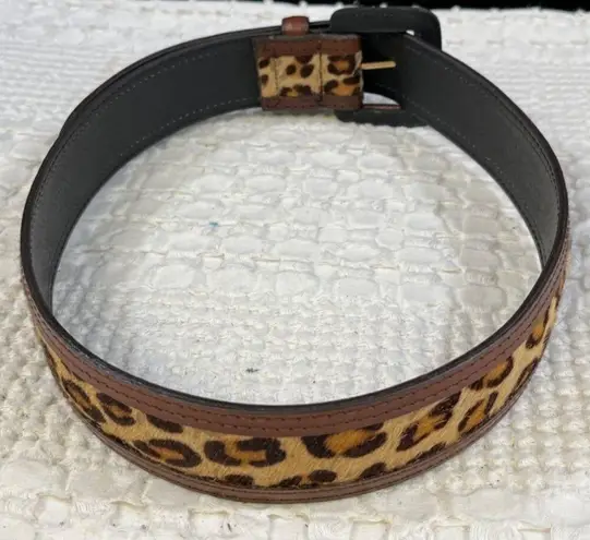 Vintage Avignon Women's Cream Leopard Print Leather Belt Size S SKU 5160