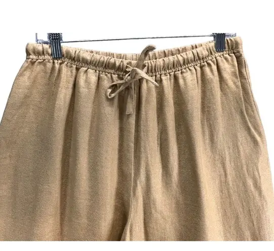 J Jill Pants Womens M Golden Brown Linen Pull On Stretch Lagenlook Soft Girl Size M