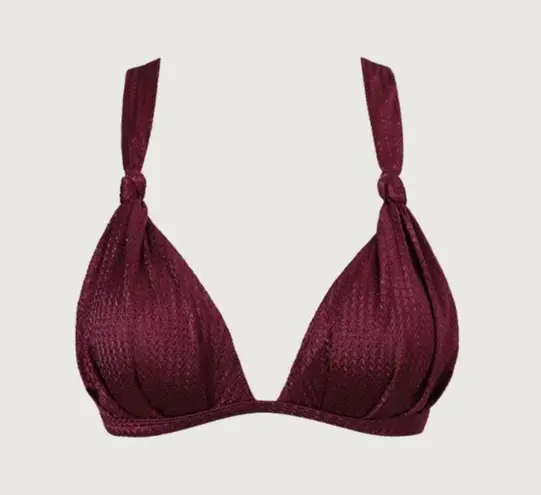 Berlook Burgundy Jacquard Knot Bikini Top ONLY 70 Red Size XS