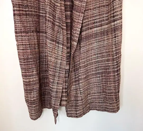 Giselle Shepatin Long Cardigan Knit Purple and Beige 1/2 Sleeve Size L/XL Size L