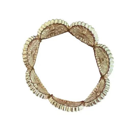 INC Rose Gold Crystal Circle Stretch Bracelet 1" Wide Sunburst Sitting at 7" NWT