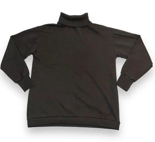 Womens Turtleneck Sweatshirt Top Pullover Long Sleeves Soft Stretchy Black Small