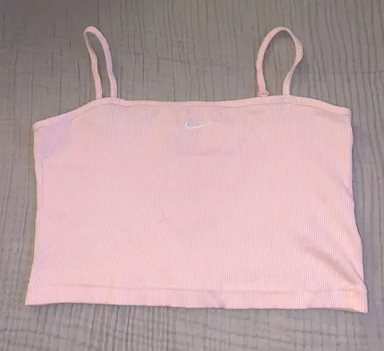 Nike Pink Ribbed Crop Top Size Medium