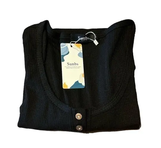 Sunbs Women’s Casual Long Sleeve Button Down Henley Ribbed Knit Shirt