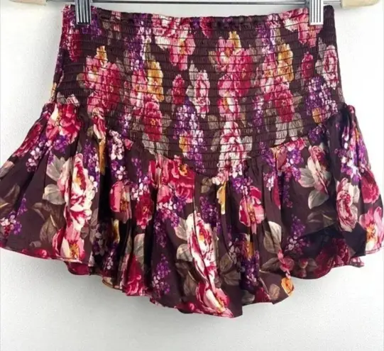 Majorelle Catherine Mini Smocked Skort in Wine Country Small