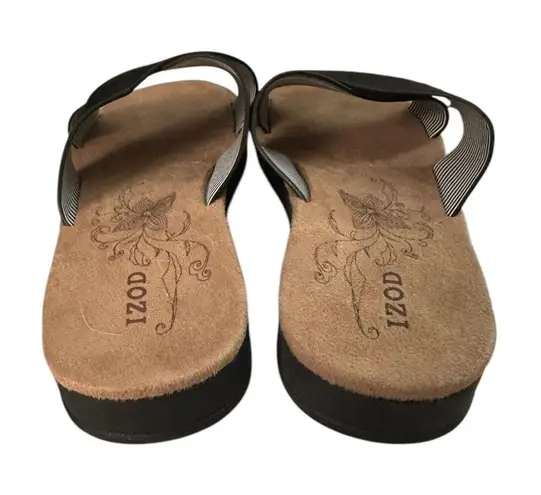 IZOD Women's Alyssa Sandals Slides Slip-on Black Size 9