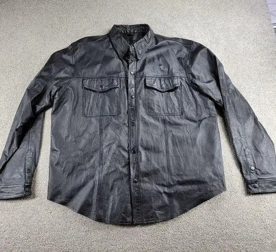 Bikers Dream Apparel Womens Moto Shacket 4XL Black Leather Button Down Size undefined