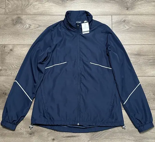 Kate Lord Full Zip Windbreaker Golf Jacket Refective Navy Blue Size Small