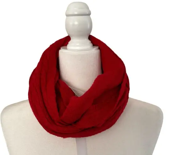 Talbots  COTTON BLEND RED RIBBED KNIT SCARF