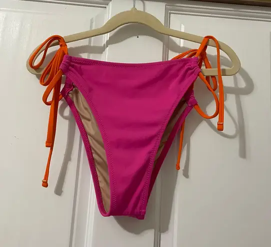 Shade & Shore  pink and orange bikini bottom size medium 