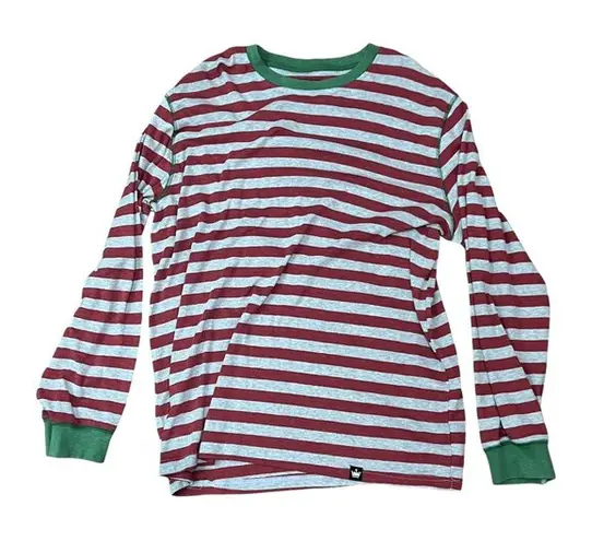 Littlest Prince Holiday Couple Family Adult Red Grey Striped Pajama Set Xlarge Gray Size XL