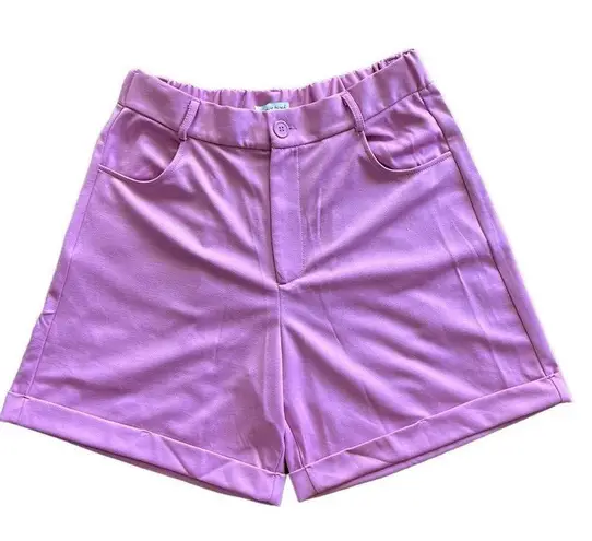 White Birch Long Sleeve Blazer With An Open Front and high rise shorts Suit